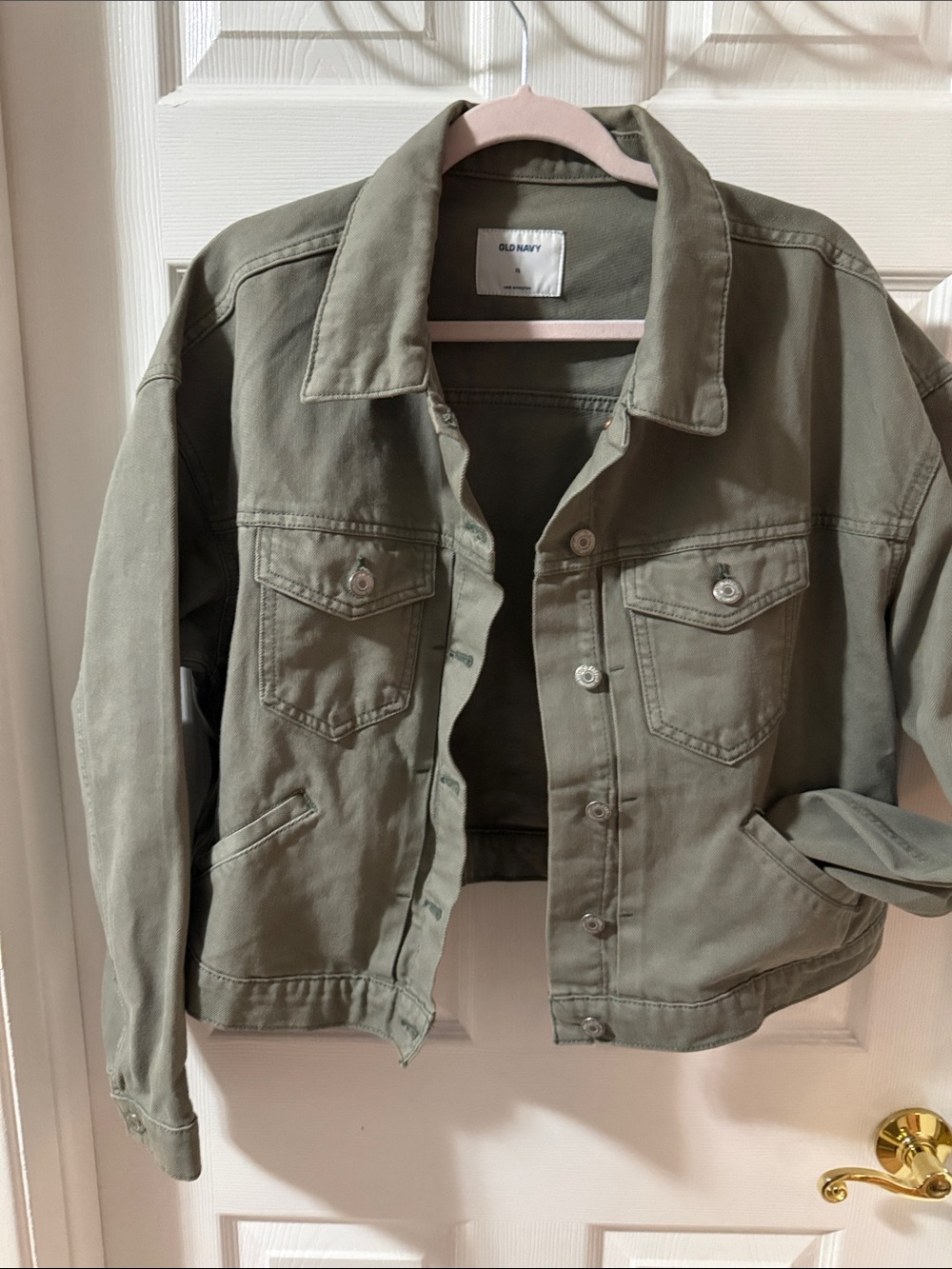 Old Navy Women's Olive Utility Jean Jacket